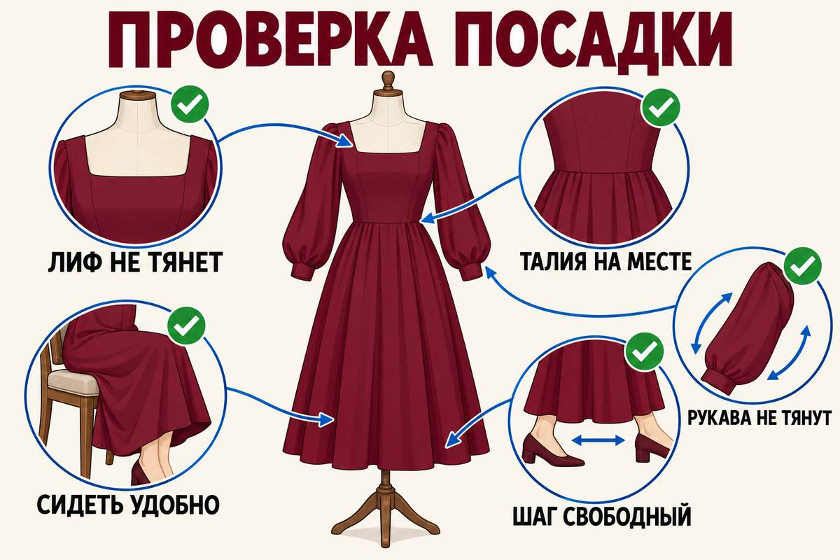 Пять простых тестов показывают, будет ли вечернее платье удобно в реальной ситуации.