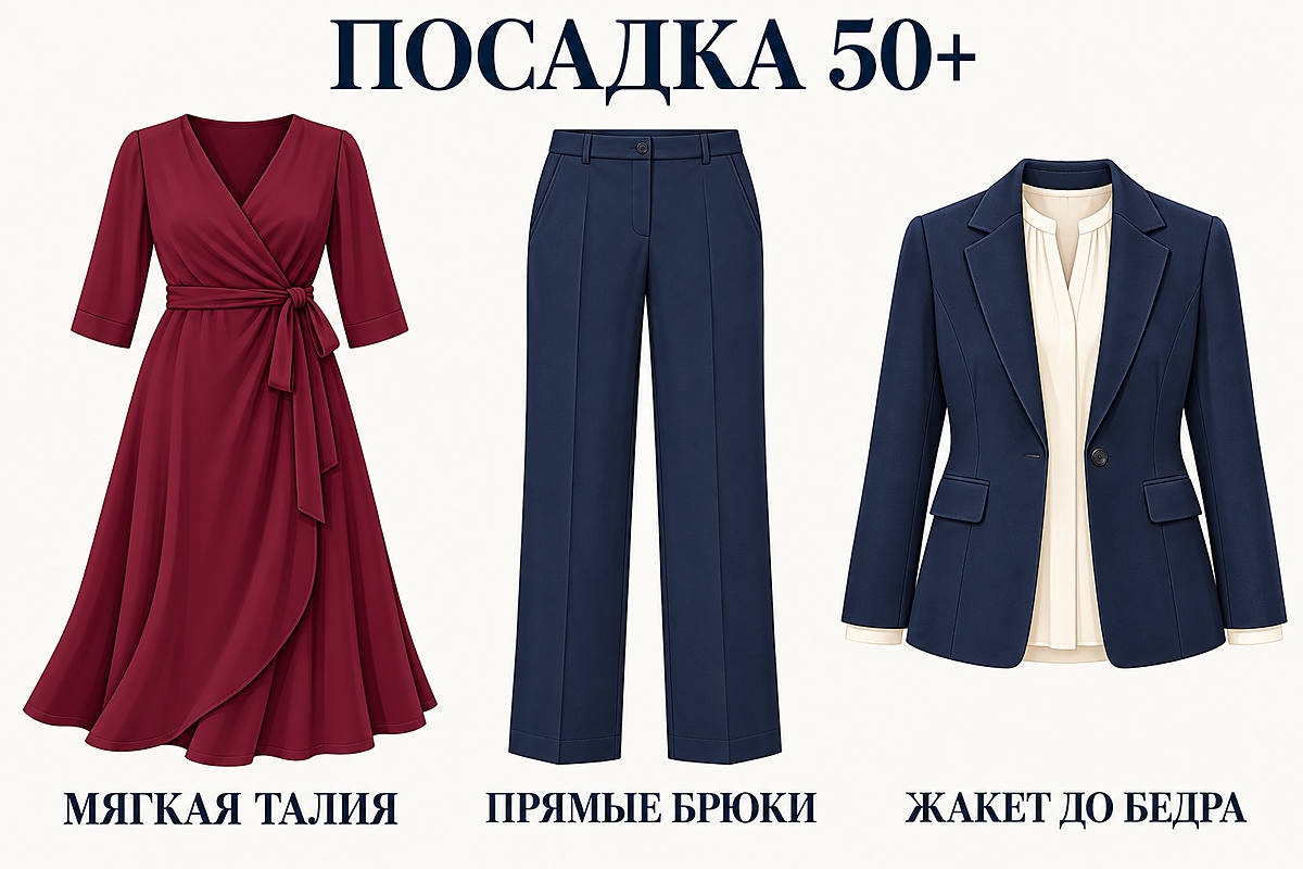 Три ориентира на примерке: мягкая талия, прямой низ и жакет до бедра.